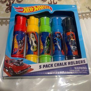 Hot Wheels Sidewalk Chalk & Holders 5 Pack Kids Summer Outdoor Fun Boys Girls